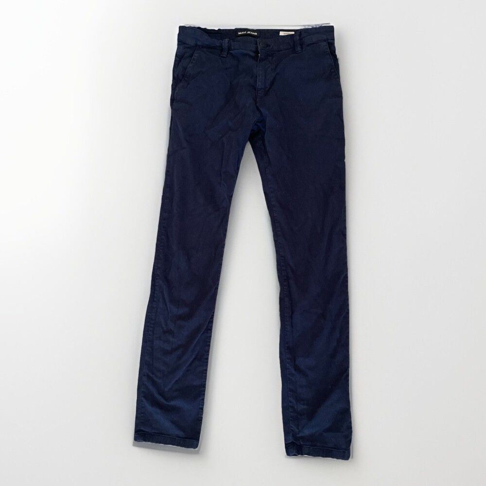 Mavi‎ Johnny Mens 34x34 Slim Leg Navy Blue Chino Canvas Pants Mid Rise Comfort